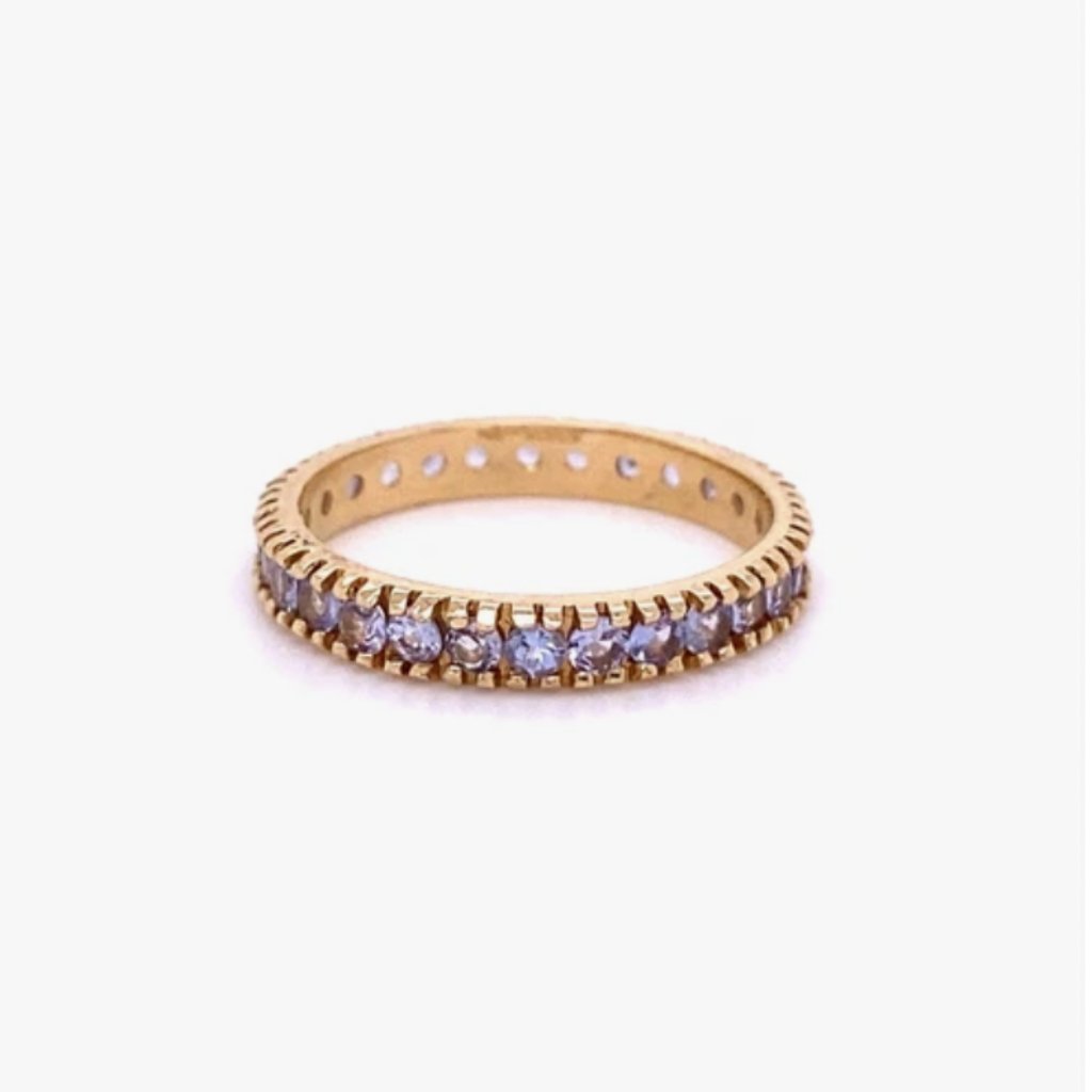 14k Yellow Gold 100tcw Tanzanite Eternity Band 19g S6 Us 18020 140$